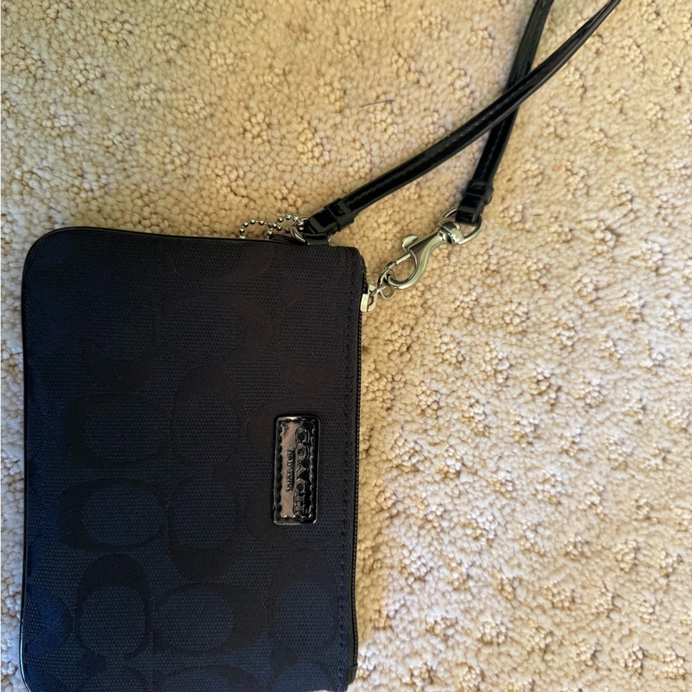 Coach Black Signature Wristlet